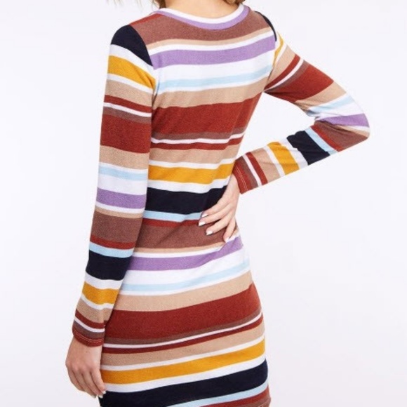 LAST 1! Striped fitted tulip hem sweater dress - Picture 7 of 7